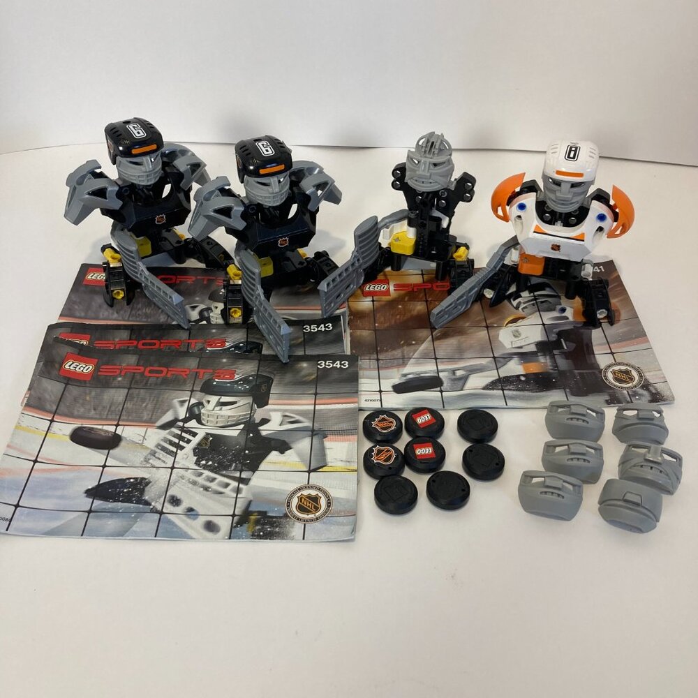 LEGO Sports Lot of 4 Buildable Hockey Figure Slap Shot NHL 3541 3543 With Manual